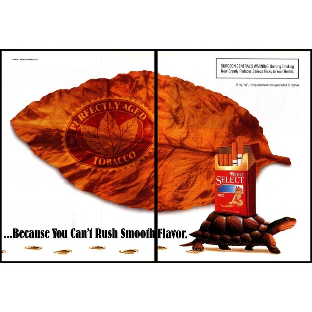 1995 Winston Select Cigarettes 2 Page Vintage Print Ad Turtle Tortoise Wall Art